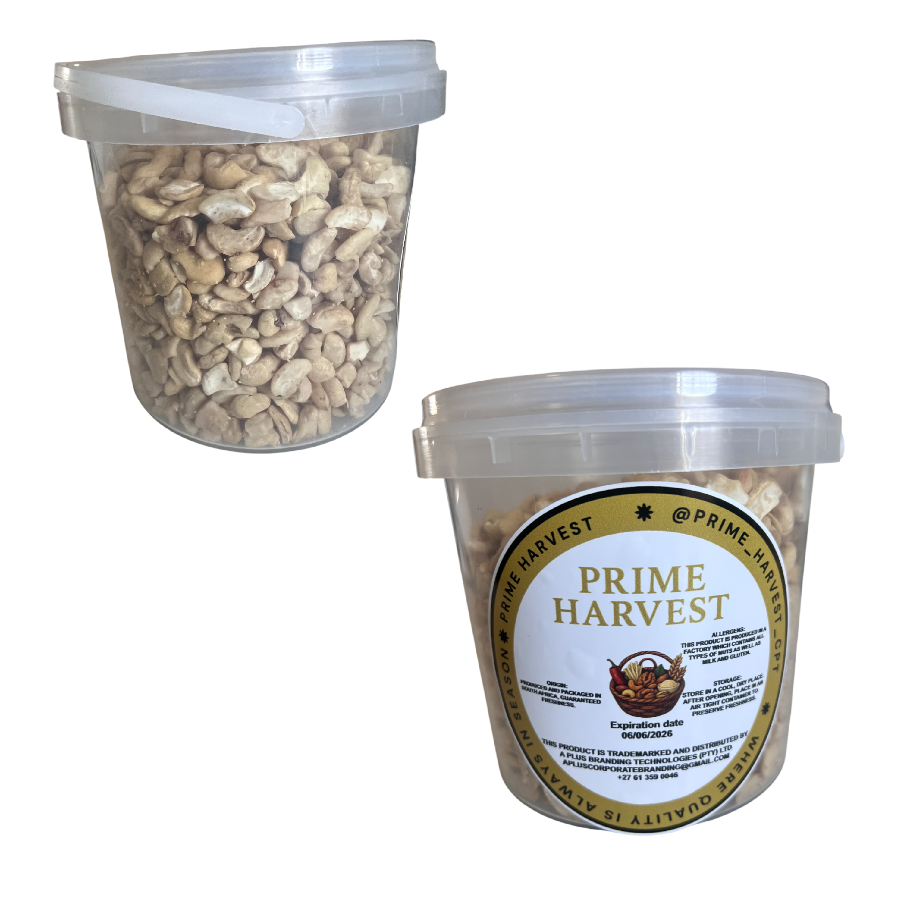 Prime Harvest Cashew Nut Pieces 500g – Raw Unsalted Premium Quality Cashews – Gluten Free Vegan – Resealable Airtight Tub