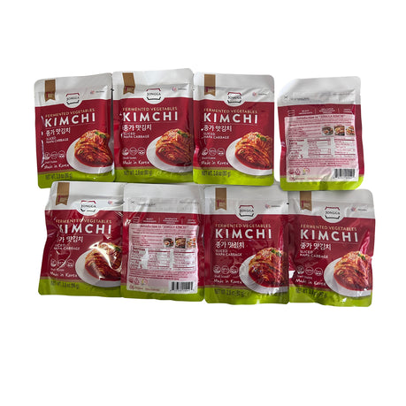 Jongga Kimchi 8×80g - Authentic Korean Fermented Napa Cabbage, Vegan