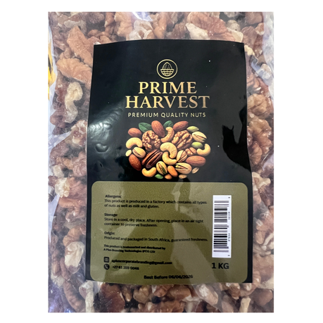 Prime Harvest Walnuts - Raw Halves & Pieces - Premium Quality - 1KG Pack